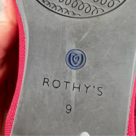Rothy’s The Flat Rounded Toe Ballet Flat in Red Size 9 Washable - Picture 8 of 10